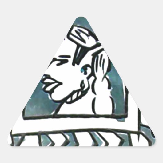 アフリカ美しいボンゴマサイポートレートトバルアート 三角形シール (正面)