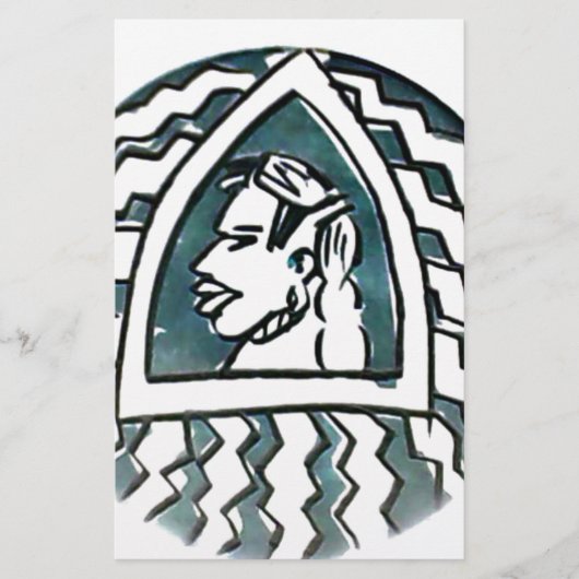 アフリカ美しいボンゴマサイポートレートトバルアート 便箋 (正面)