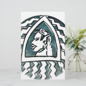 アフリカ美しいボンゴマサイポートレートトバルアート 便箋 (スタンド正面)