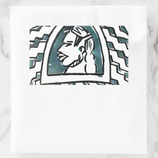 アフリカ美しいボンゴマサイポートレートトバルアート 長方形シール (バッグ)