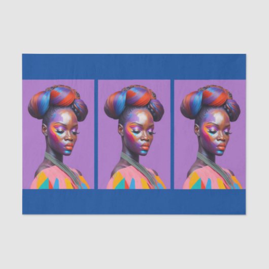 アフリカ美しい女性ポートレート1 薄葉紙 (正面)