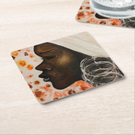 アフリカ美しい女性紙コースター絵画ズ スクエアペーパーコースター