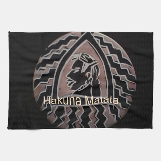 アフリカ美しい：ボンゴマサイポートレート部族芸術 キッチンタオル (横)