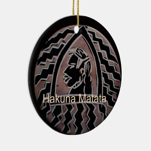 アフリカ美しい:ボンゴマサイポートレート部族芸術 セラミックオーナメント (右)