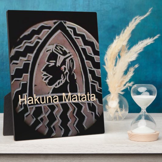 アフリカ美しい:ボンゴマサイポートレート部族芸術 フォトプラーク (側面)