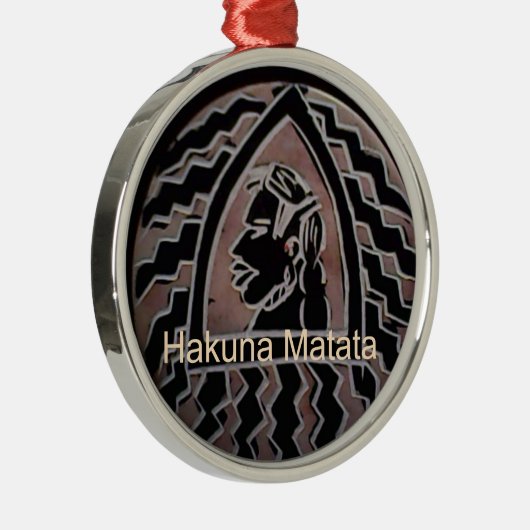 アフリカ美しい：ボンゴマサイポートレート部族芸術 メタルオーナメント (右)