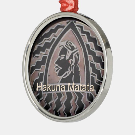 アフリカ美しい：ボンゴマサイポートレート部族芸術 メタルオーナメント (左)