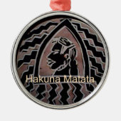 アフリカ美しい：ボンゴマサイポートレート部族芸術 メタルオーナメント (正面)