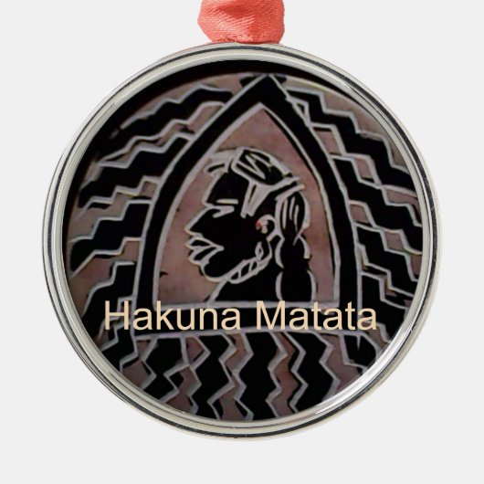 アフリカ美しい：ボンゴマサイポートレート部族芸術 メタルオーナメント (正面)