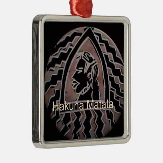 アフリカ美しい:ボンゴマサイポートレート部族芸術 メタルオーナメント (右)