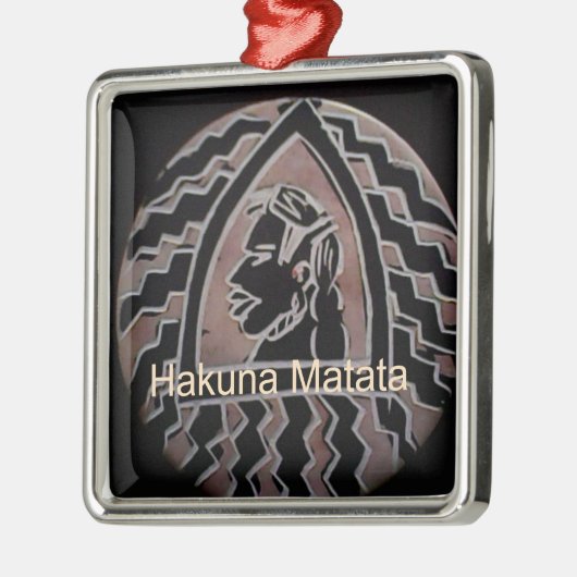 アフリカ美しい:ボンゴマサイポートレート部族芸術 メタルオーナメント (左)