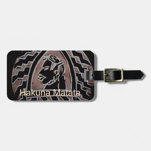 アフリカ美しい:ボンゴマサイポートレート部族芸術 ラゲッジタグ (正面横)