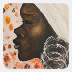 アフリカ美しい-水絵画彩 スクエアシール