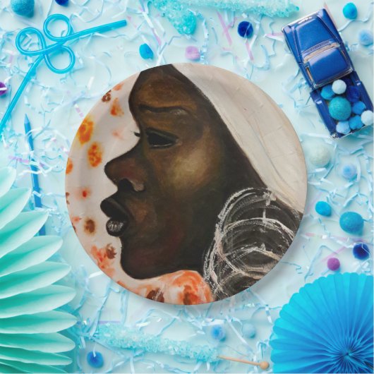 アフリカ美しい – 水絵画色 ペーパープレート (パーティー)