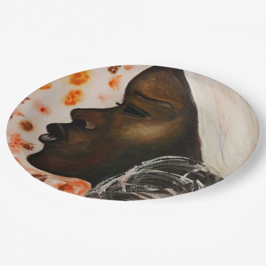 アフリカ美しい – 水絵画色 ペーパープレート (アングル)