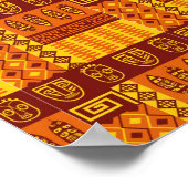 アフリカ美術の幾何学的パターン ポスター (角)