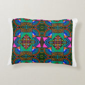 アフリカ美術スケッチ。シームレスなアステカ模様。チェロ アクセントクッション (裏面)