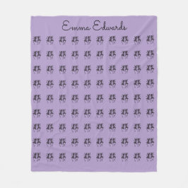 アフリカ美術パーソナライズされた、お祝い紫 フリースブランケット