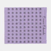 アフリカ美術パーソナライズされた、お祝い紫 フリースブランケット (正面(横))