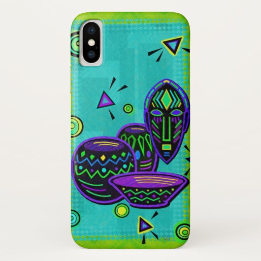 アフリカ美術ポップ・アートの品 Case-Mate iPhoneケース (裏面)
