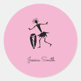 アフリカ美術感動的ダンス ラウンドシール