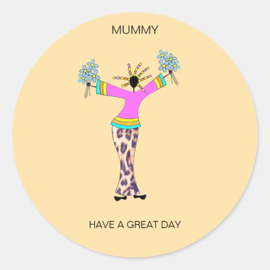 アフリカ美術素晴らしデイミイラ ラウンドシール (正面)