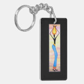 アフリカ美術、女エレガント性、ココナッツ油販売会社 キーホルダー (正面左)