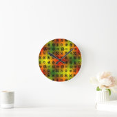 アフリカ色のアディンクラ記号 ラウンド壁時計 (ホーム)