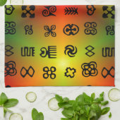 アフリカ色のAdinkra記号 キッチンタオル (折り畳み)