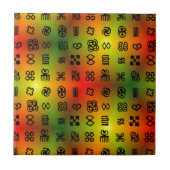 アフリカ色のAdinkra記号 タイル (正面)