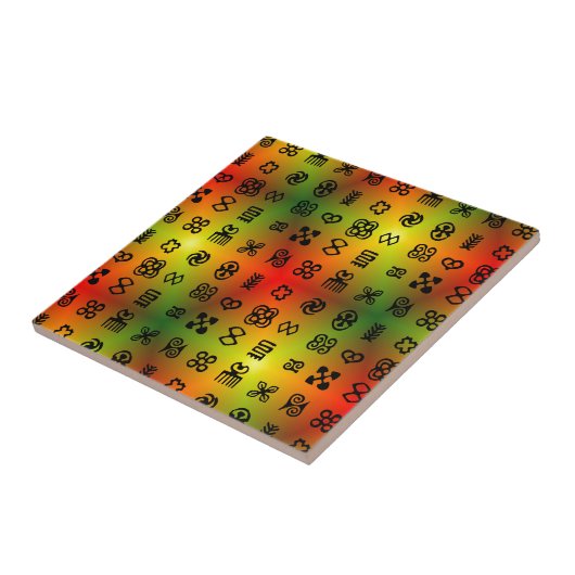 アフリカ色のAdinkra記号 タイル (側面)