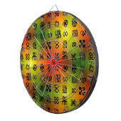 アフリカ色のAdinkra記号 ダーツボード (正面右)