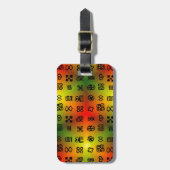 アフリカ色のAdinkra記号 ラゲッジタグ (正面縦)