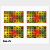 アフリカ色のAdinkra記号 長方形シール (シート)