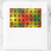 アフリカ色のAdinkra記号 長方形シール (バッグ)