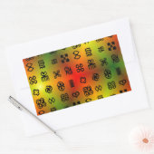 アフリカ色のAdinkra記号 長方形シール (封筒)