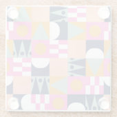 アフリカ色ブロック、幾何学的パターン。 ガラスコースター (裏面)