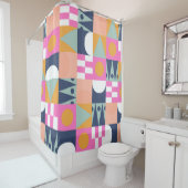 アフリカ色ブロック、幾何学的パターン。 シャワーカーテン (インサイチュ)