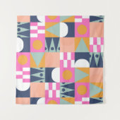 アフリカ色ブロック、幾何学的パターン。 タペストリー (正面(横))