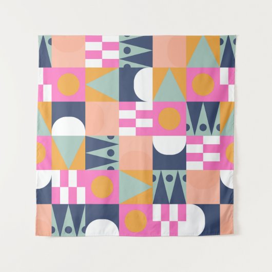 アフリカ色ブロック、幾何学的パターン。 タペストリー (正面)