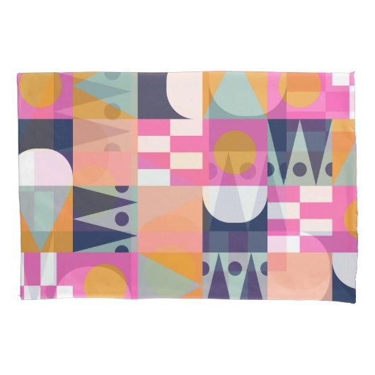 アフリカ色ブロック、幾何学的パターン。 枕カバー (正面)