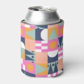 アフリカ色ブロック、幾何学的パターン。 缶クーラー (缶正面)