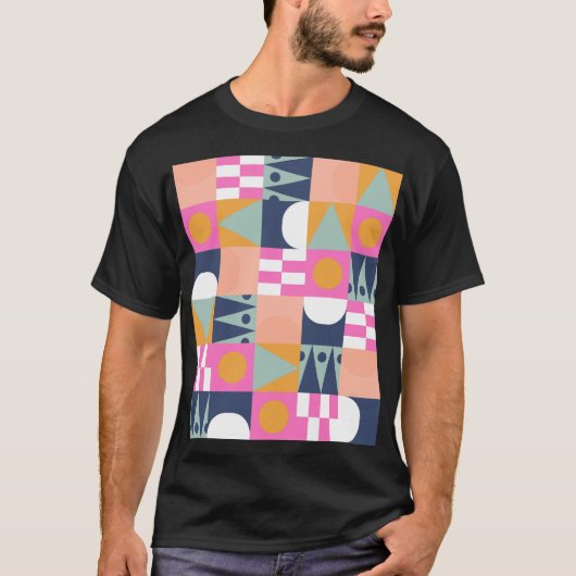アフリカ色ブロック、幾何学的パターン。 Tシャツ (正面)