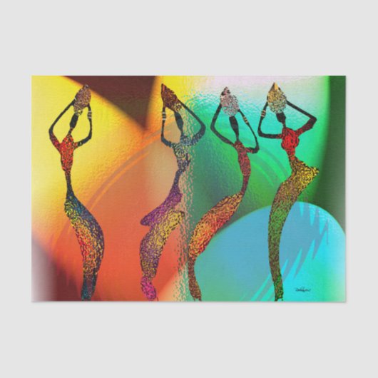 アフリカ花瓶紙吹雪お祝い 薄葉紙 (正面)