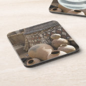 アフリカ西アフリカガーナシリグ手作りの コースター (左側)