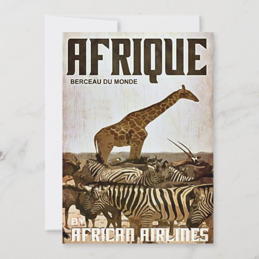 アフリカ観光ポスター 招待状 (正面)