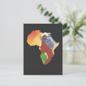 アフリカ誇りを持った女性シルエットアフリカ大陸 ポストカード (スタンド正面)