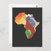 アフリカ誇りを持った女性シルエットアフリカ大陸 ポストカード (正面/裏面)