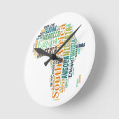 アフリカ語アート ラウンド壁時計 (傾斜)
