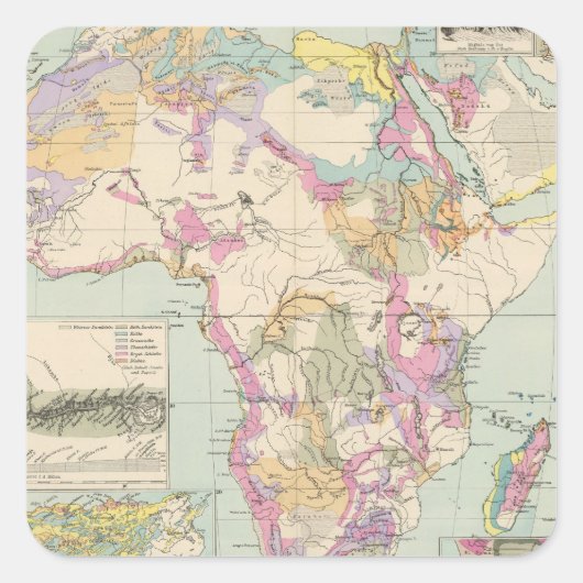 アフリカ語 – アフリカの地図 スクエアシール (正面)